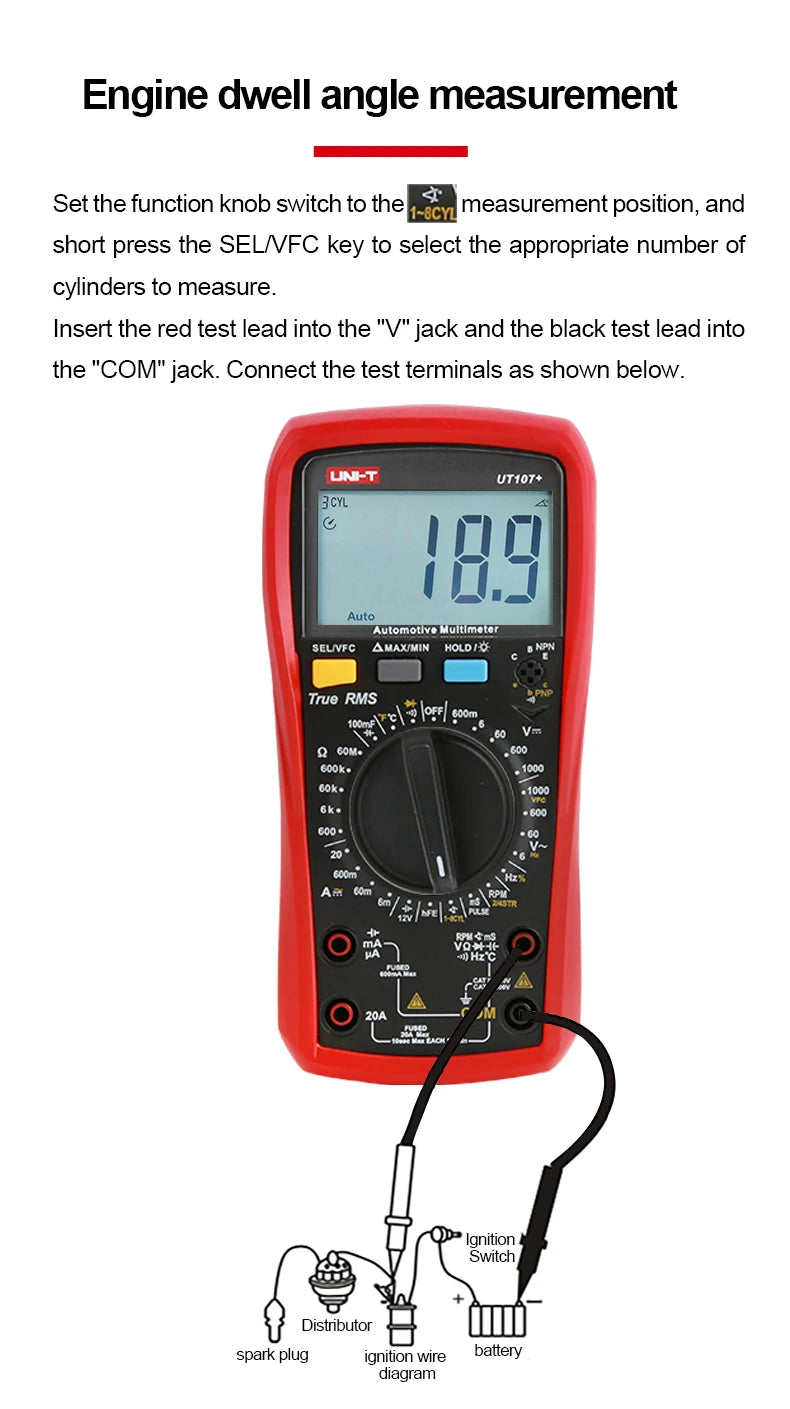 UNI-T UT105+/UT107+ Automotive Multimeter - view 12 | Wrench Haus