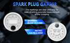 Spark plug gap tool both sides showing inch and metric scale markings | Wrench Haus
