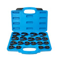 19-piece crowfoot flare nut wrench set, 8-32mm, 3/8 and 1/2 inch drive