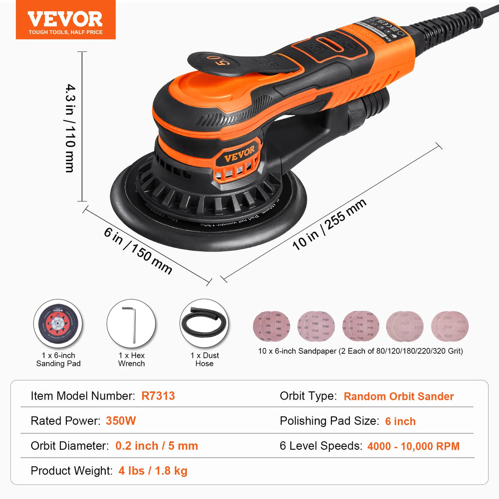 Orbital Sander Set - Sandpaper Included Power Tool | Wrench Haus