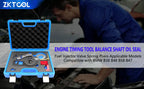 BMW B37/B47 diesel timing chain kit in open case with a mechanic working in the background | Wrench Haus