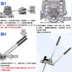 Step diagrams for operating the BMW valve spring compressor lever and releasing the spring | Wrench Haus