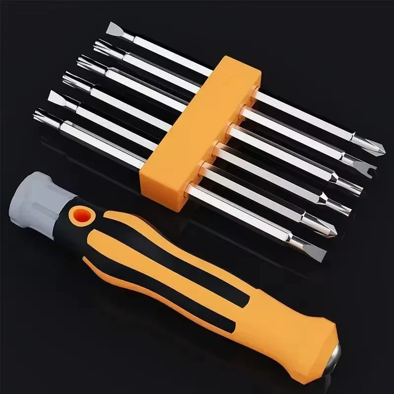 12-in-1 magnetic screwdriver set with cross and flat bits