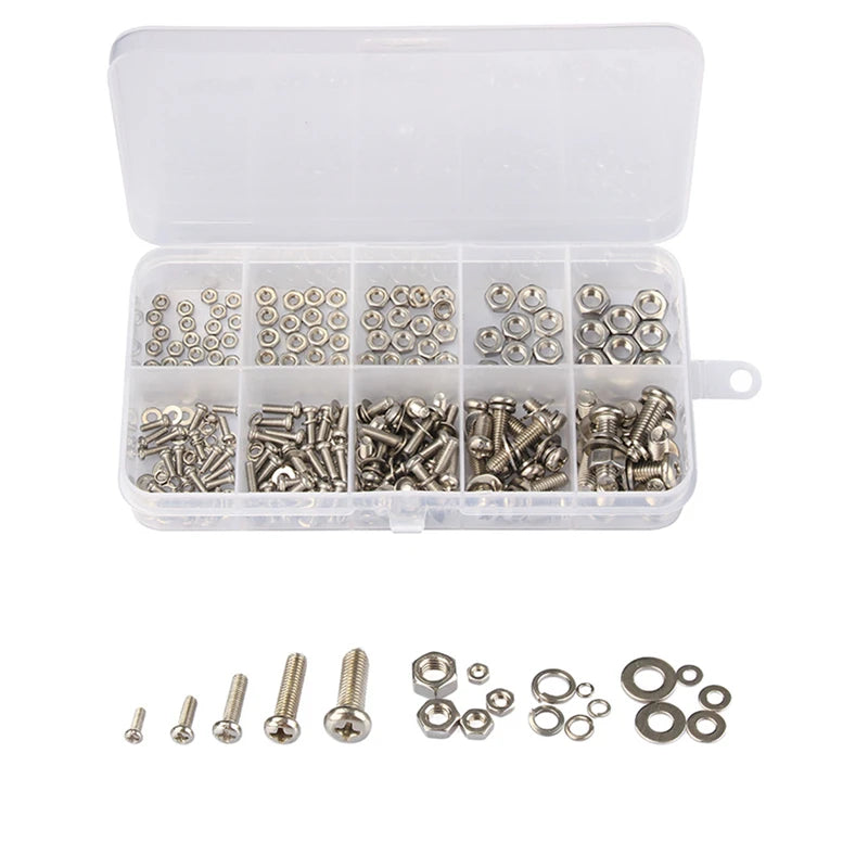 Screw assortment kit organized by metric size