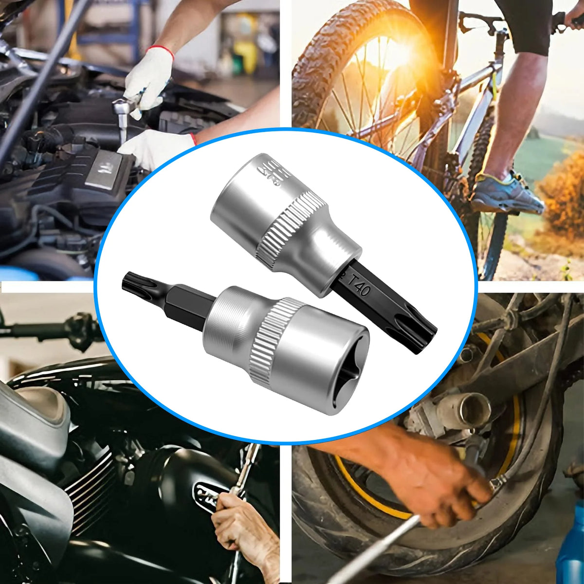 Torx bit sockets from the spark plug socket set with photos of use on motorcycles and engines | Wrench Haus