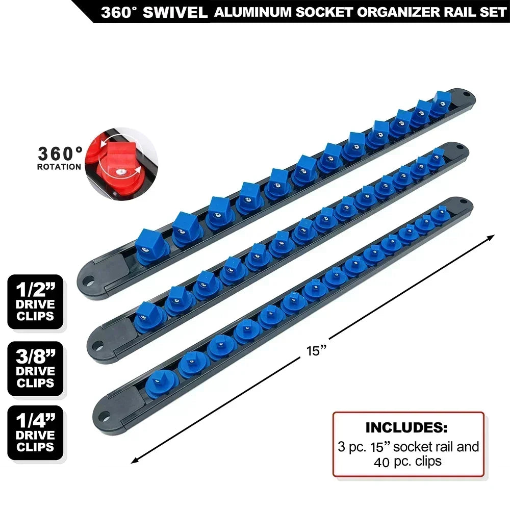 Socket Rail - 3/8 Inch Drive Swivel Organizer | Wrench Haus