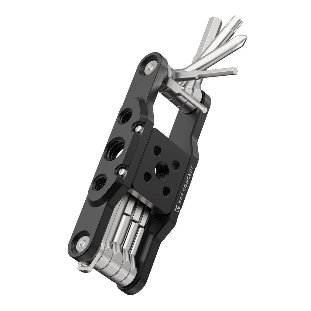 Folding hex key and screwdriver set