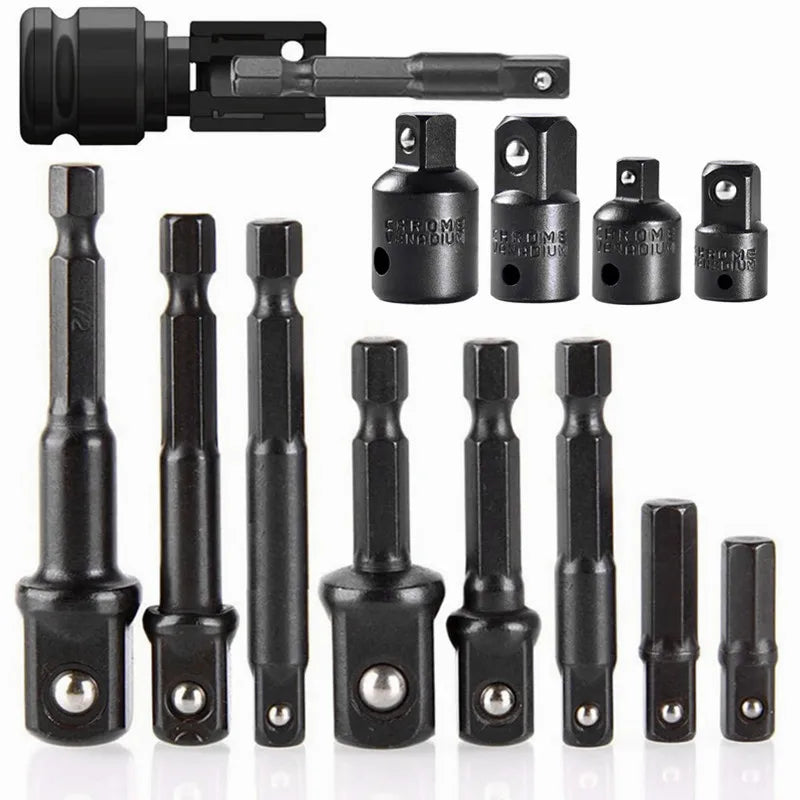 Impact Socket Adapter Set 12Pc - Drill To Nut Driver Conversion | Wrench Haus