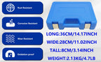 Closed blue case of the BMW B37/B47 timing kit with size 36x28x8 cm and 2.13 kg weight listed | Wrench Haus