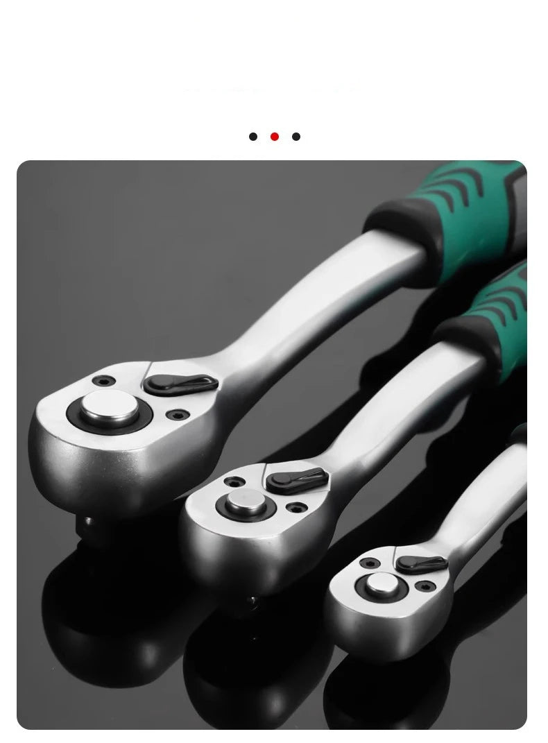 Quick-Release Ratchet Handle 24/72-Tooth - Compact Storage View | Wrench Haus