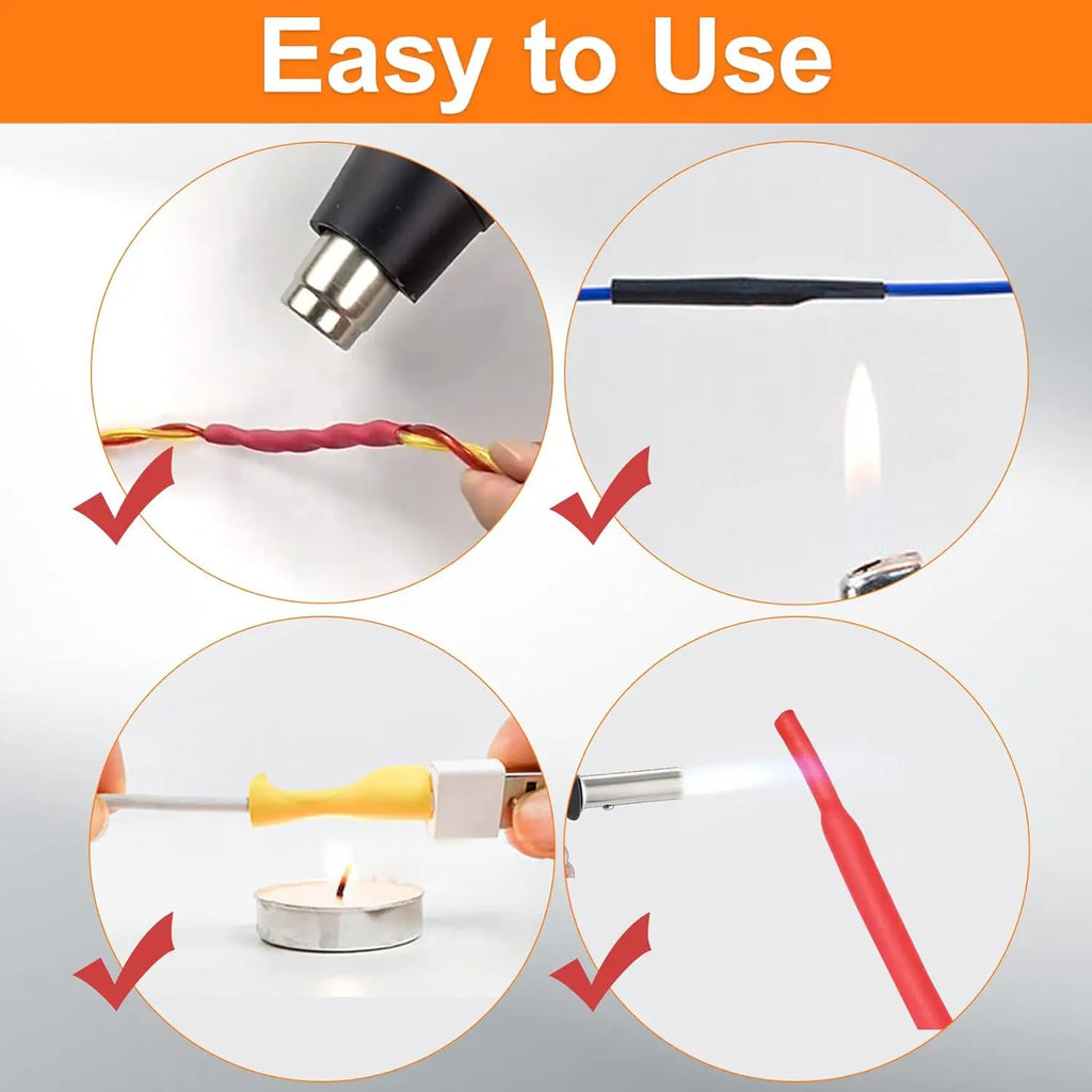 Heat shrink tubing color-coded sizes