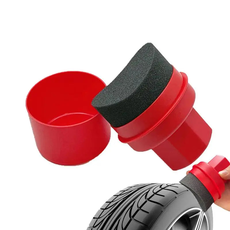 Tire shine applicator pad close-up