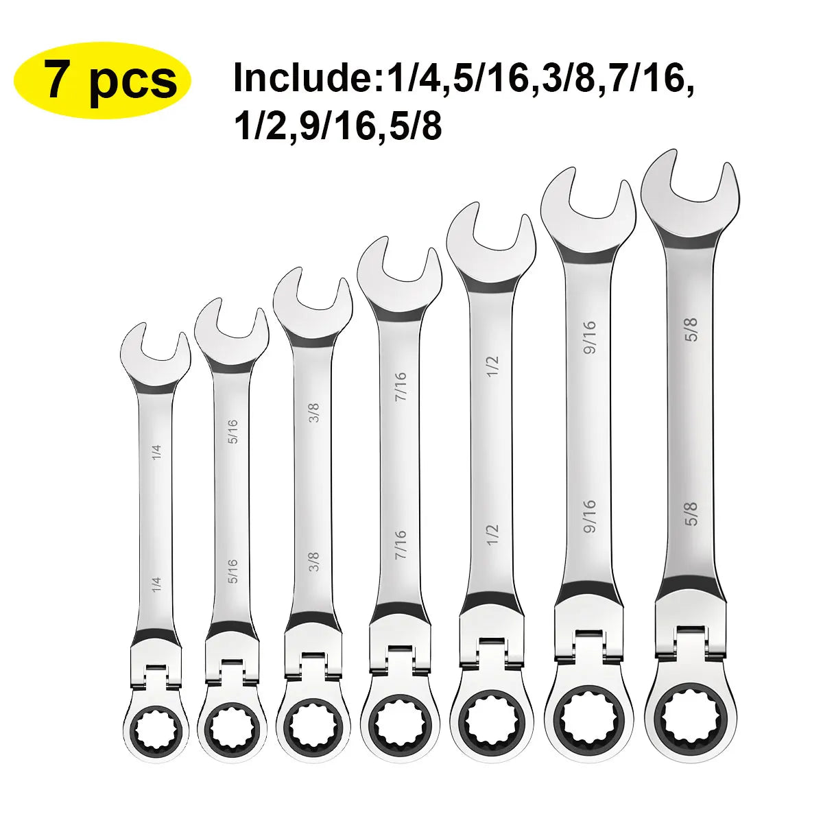 SAE Flex-Head Ratcheting Wrench Set - view 5 | Wrench Haus