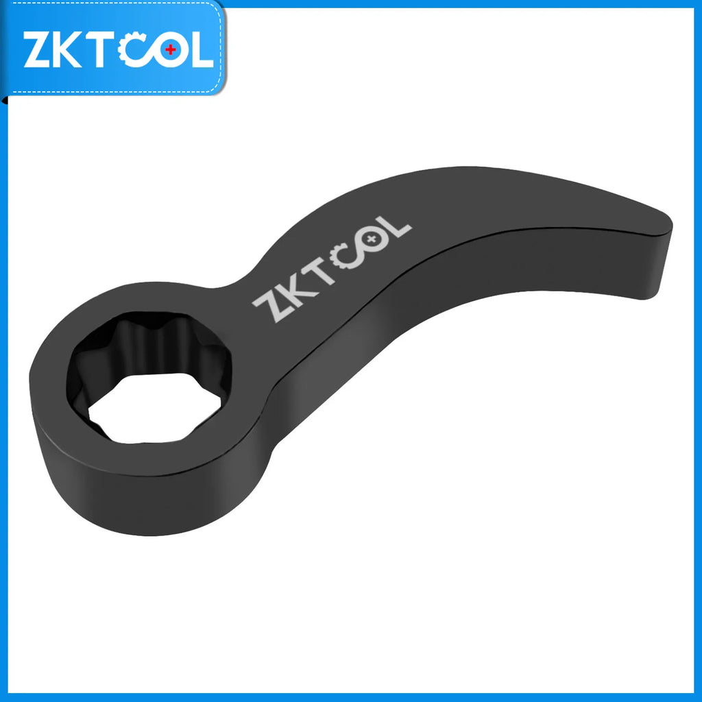 Pry bar adapter head, 3/8" drive, angled view showing the 8-point opening and curved lever arm | Wrench Haus