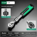 Retractable Ratchet 3/8 Inch Drive 72T - Extendable Green Handle Quick Release | Wrench Haus