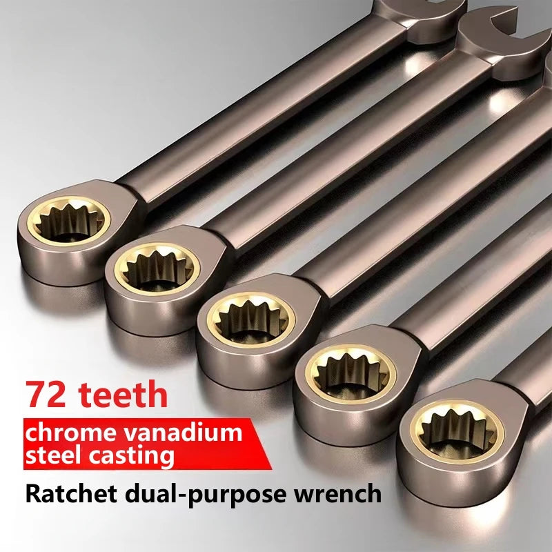 Flex-head ratcheting wrench set, metric sizes 6-30mm laid out | Wrench Haus