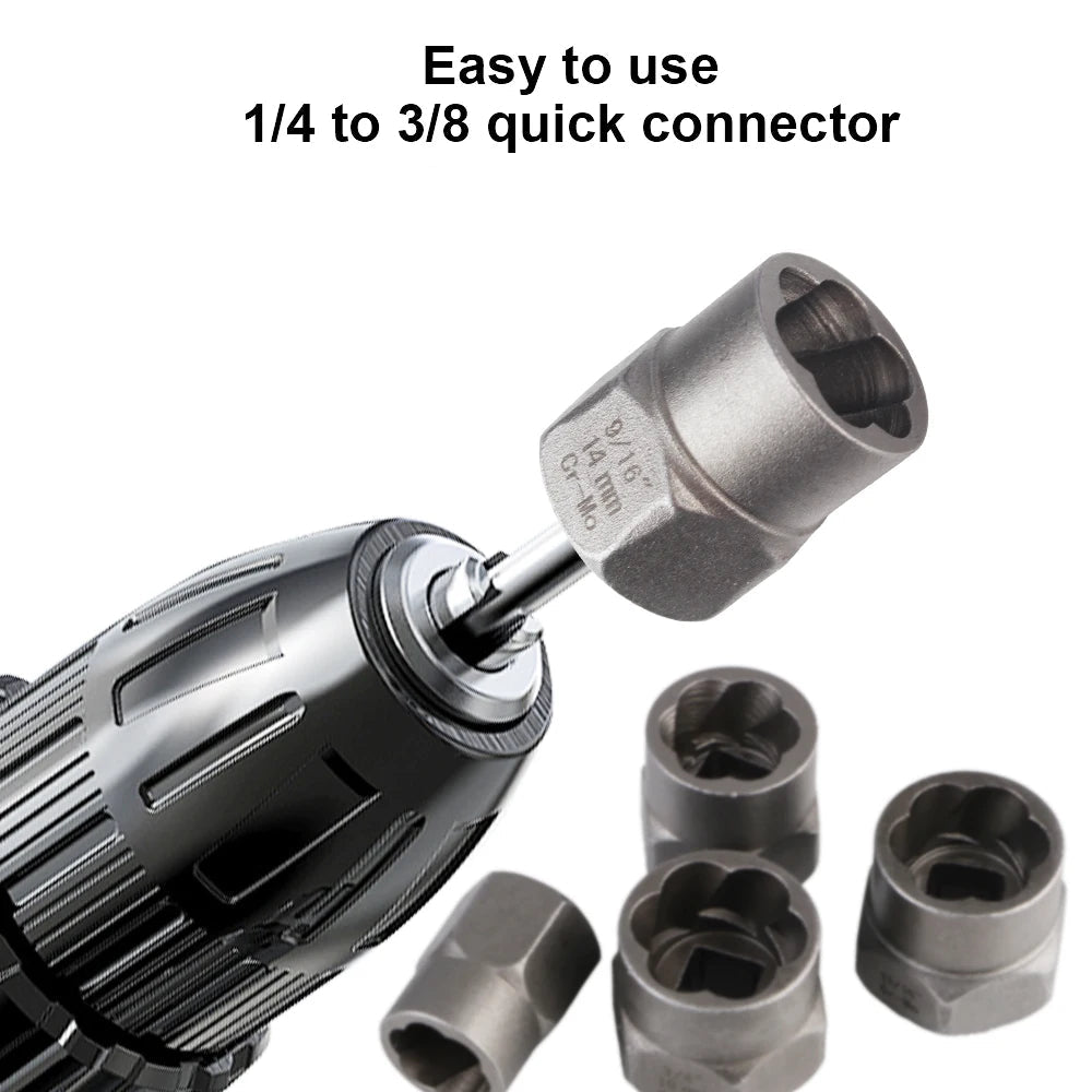 26-Piece Damaged Screw & Bolt Extractor Set — Stripped Nut & Bolt Remover Kit