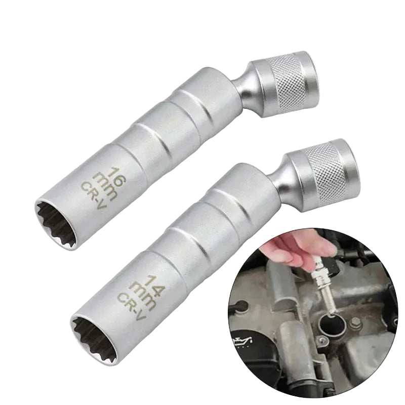 Magnetic spark plug socket adapter, 14mm and 16mm