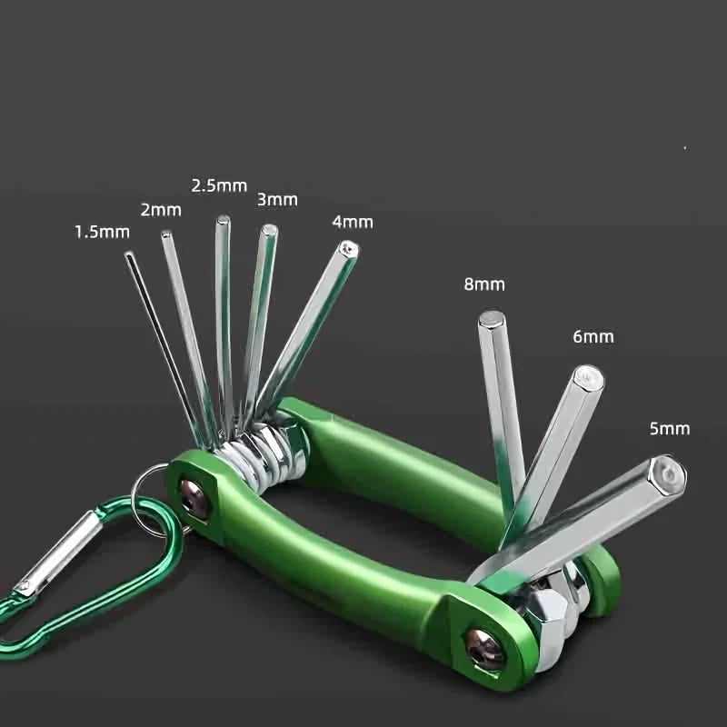 8-piece folding multi-tool with hex, Torx and flat-head bits | Wrench Haus