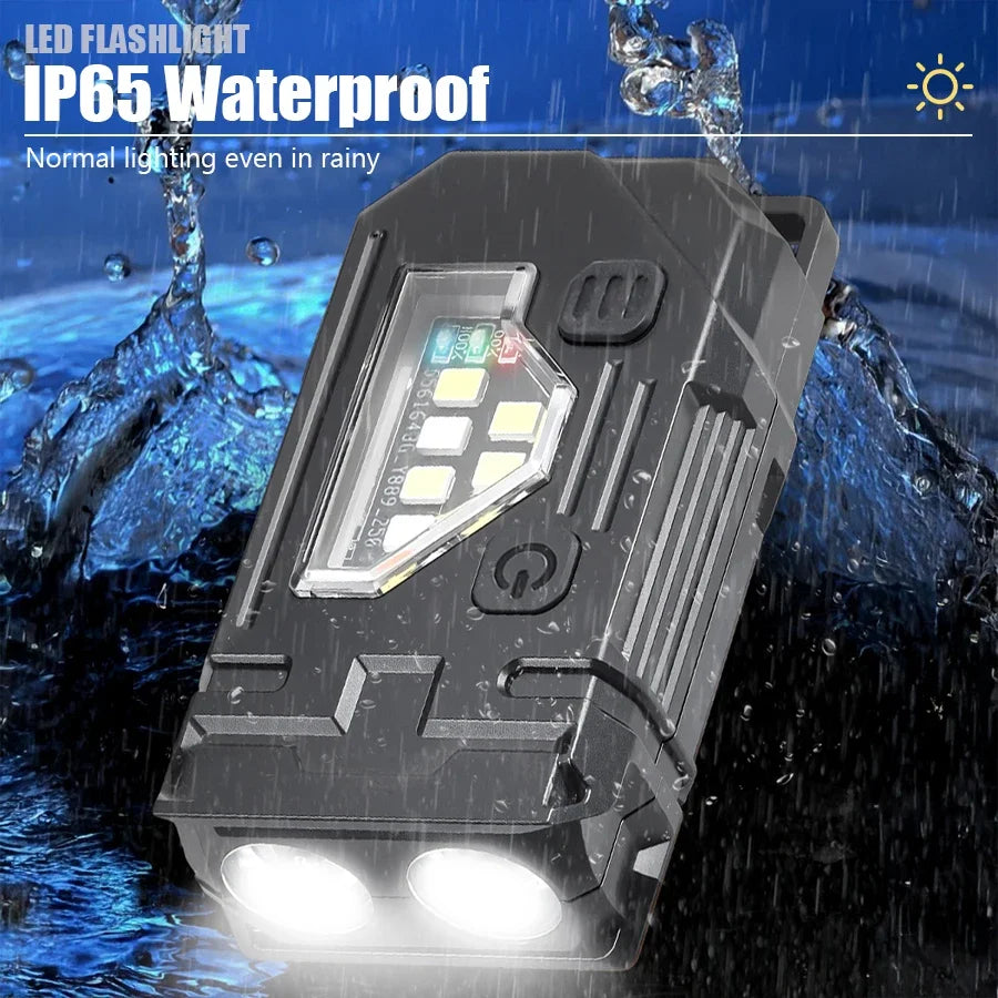 Mini COB LED Flashlight - USB-C Rechargeable Waterproof EDC Work Light