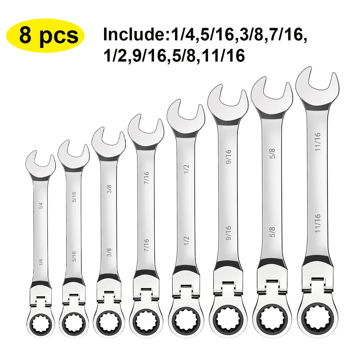 SAE Flex-Head Ratcheting Wrench Set - view 6 | Wrench Haus