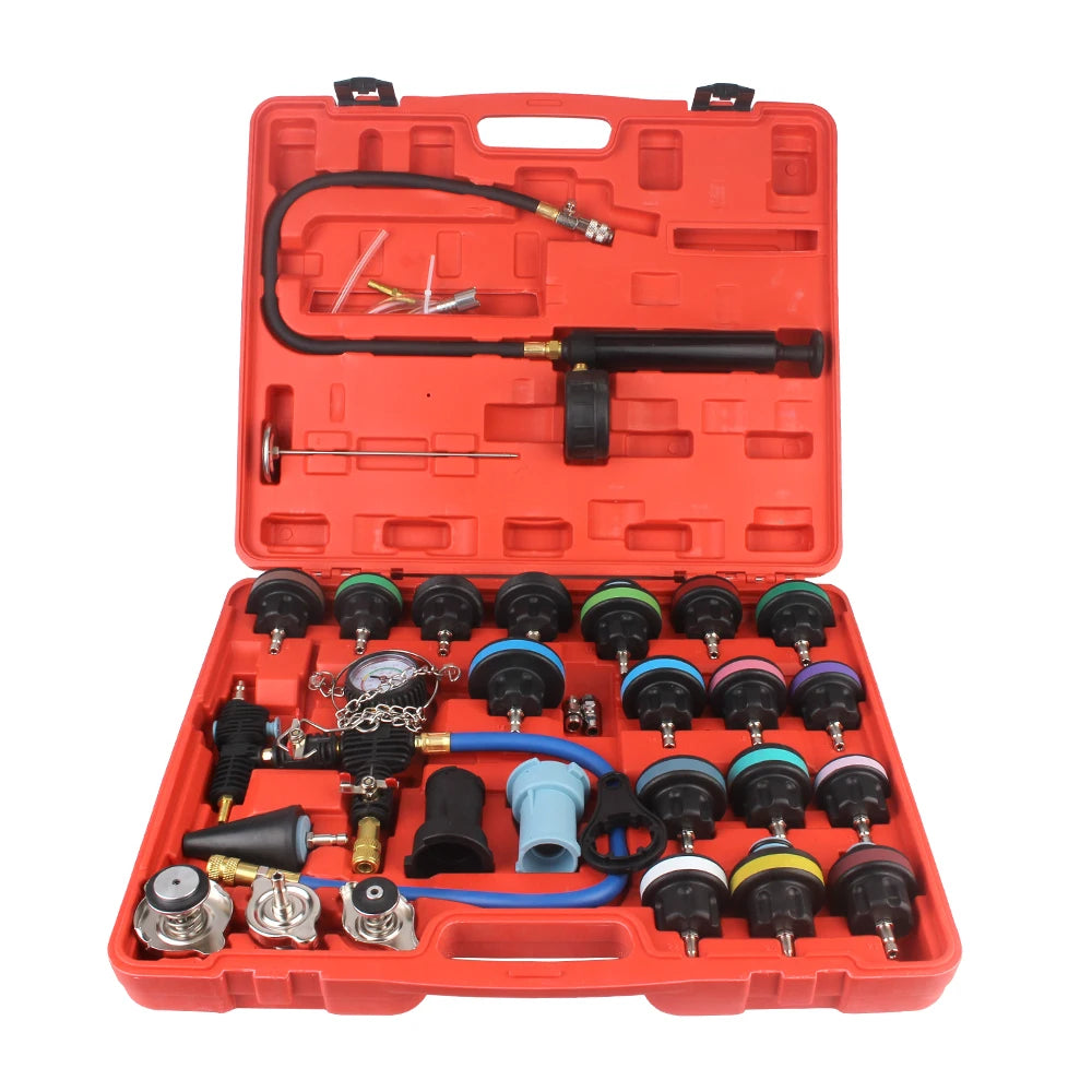 Radiator pressure tester pump and gauge