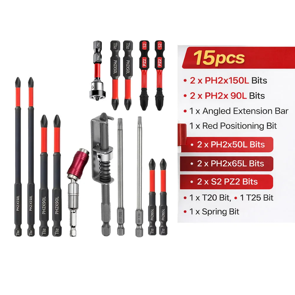 Magnetic S2 steel bit set for power tools | Wrench Haus