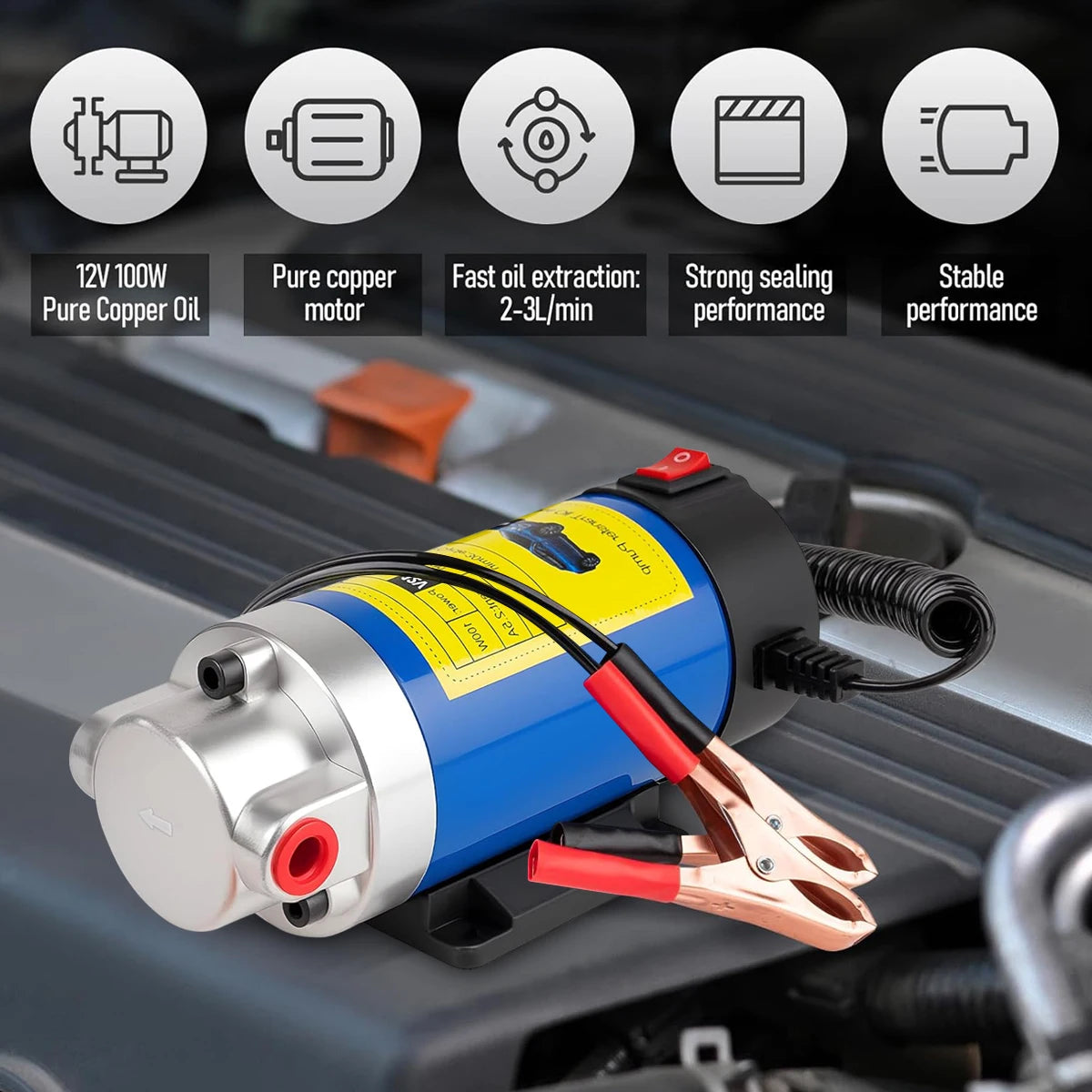 Compact 12V fluid transfer pump body detail | Wrench Haus