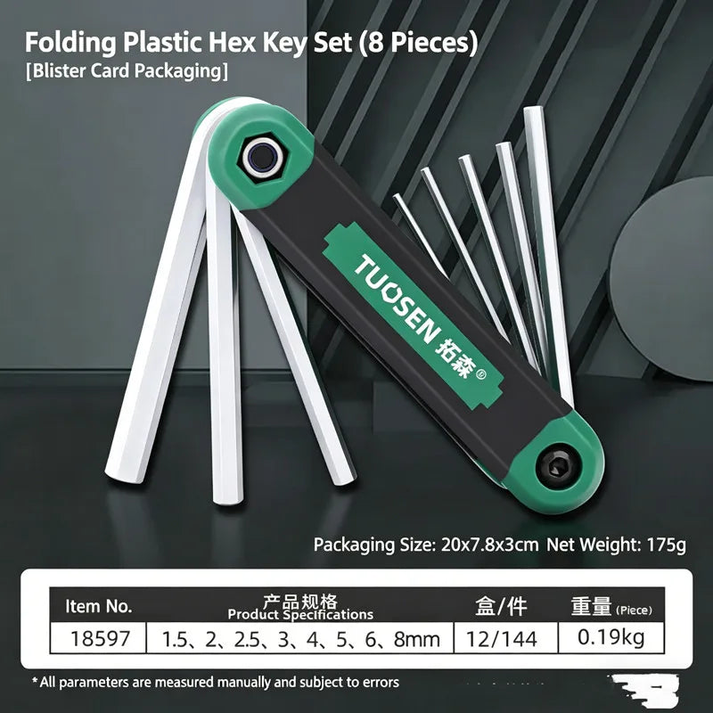 Folding hex key multi-tool, carbon steel construction | Wrench Haus