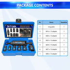 Drive shaft puller kit package contents table listing the long puller and six adapters | Wrench Haus