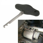 VAG Electrical Connector Removal & Unlock Tool - Tool shown alongside in-situ use on VAG electrical connector in engine bay | Wrench Haus