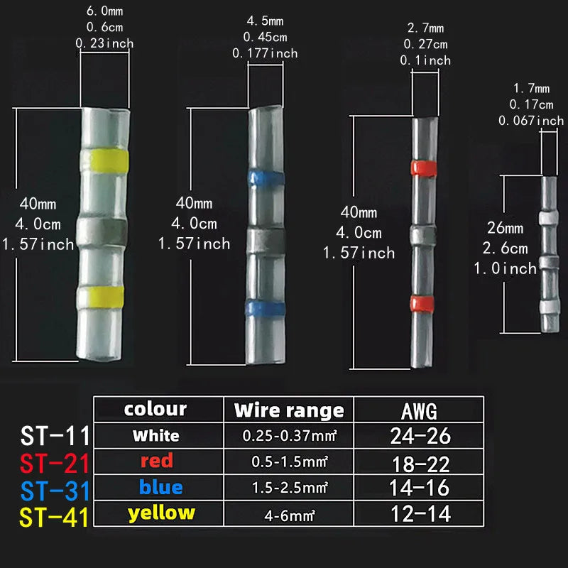 IP67 Waterproof Heat Shrink Wire Connector Terminals - Step-by-step diagram showing heat shrink solder ring terminal installation process | Wrench Haus