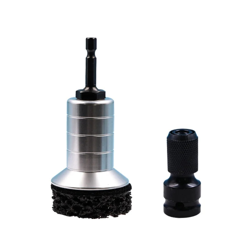 Rust Removal Brush In Use on Wheel Hub - Brake Disc Cleaning Kit Drill Attachment | Wrench Haus