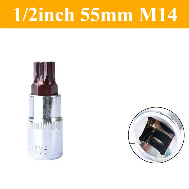 12-teiliger Vielzahn-Steckschlüsselsatz M5–M18 | 1/2"-Antrieb