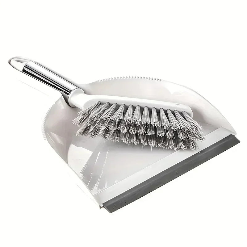 Mini Dustpan & Brush Set - Close-up of mini cleaning brush standing upright showing polyester bristle head and handle | Wrench Haus