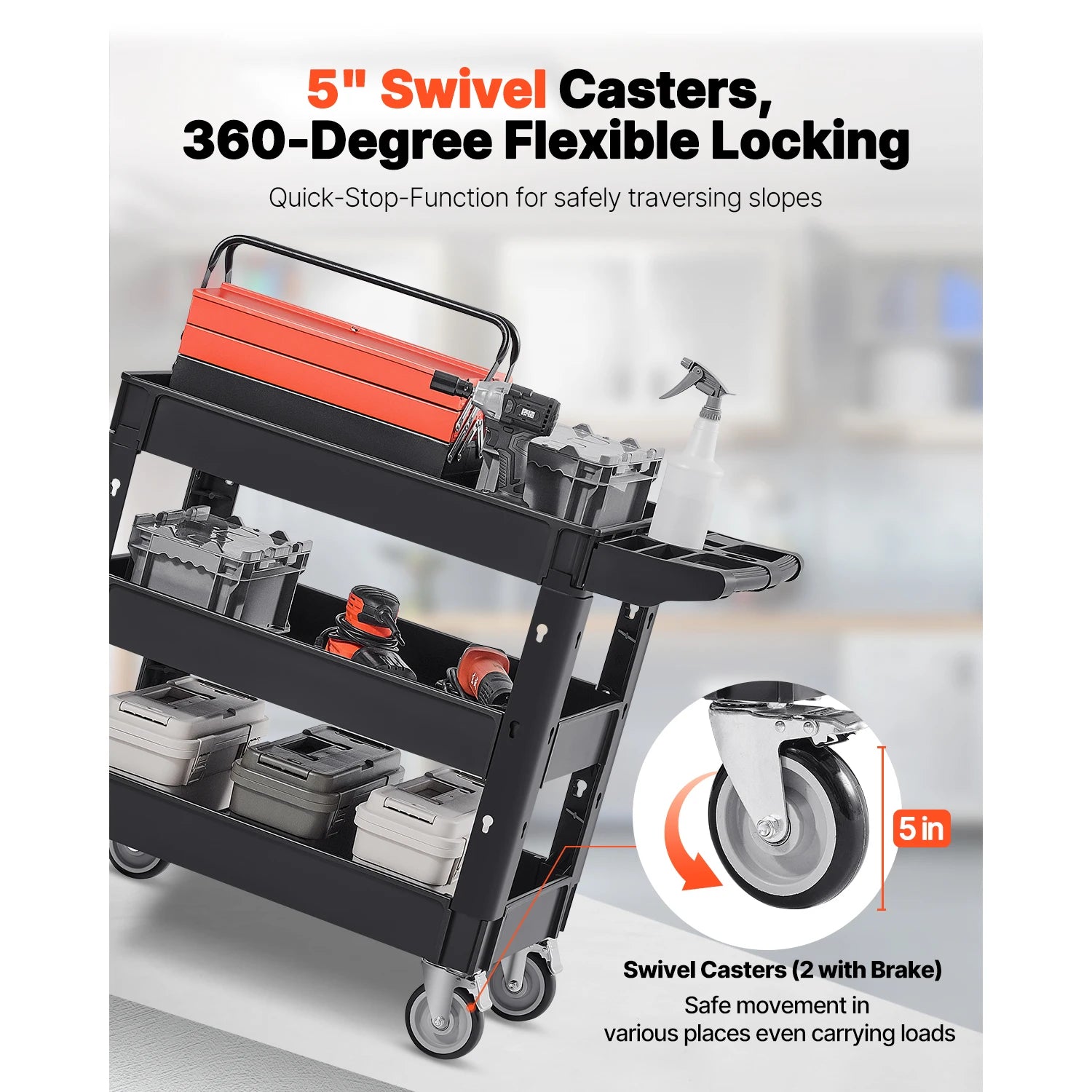 Utility Cart - Swivel Caster Storage Compartment | Wrench Haus