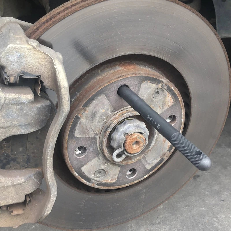 Wheel Alignment Guide Pin Installed on Wheel Hub - Euro Fitment | Wrench Haus