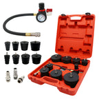 Turbo boost leak tester kit, 9pc adapters, hose and gauge with red carry case | Wrench Haus