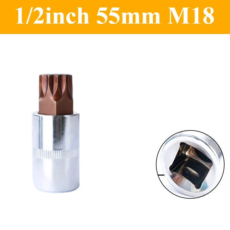 12-teiliger Vielzahn-Steckschlüsselsatz M5–M18 | 1/2"-Antrieb