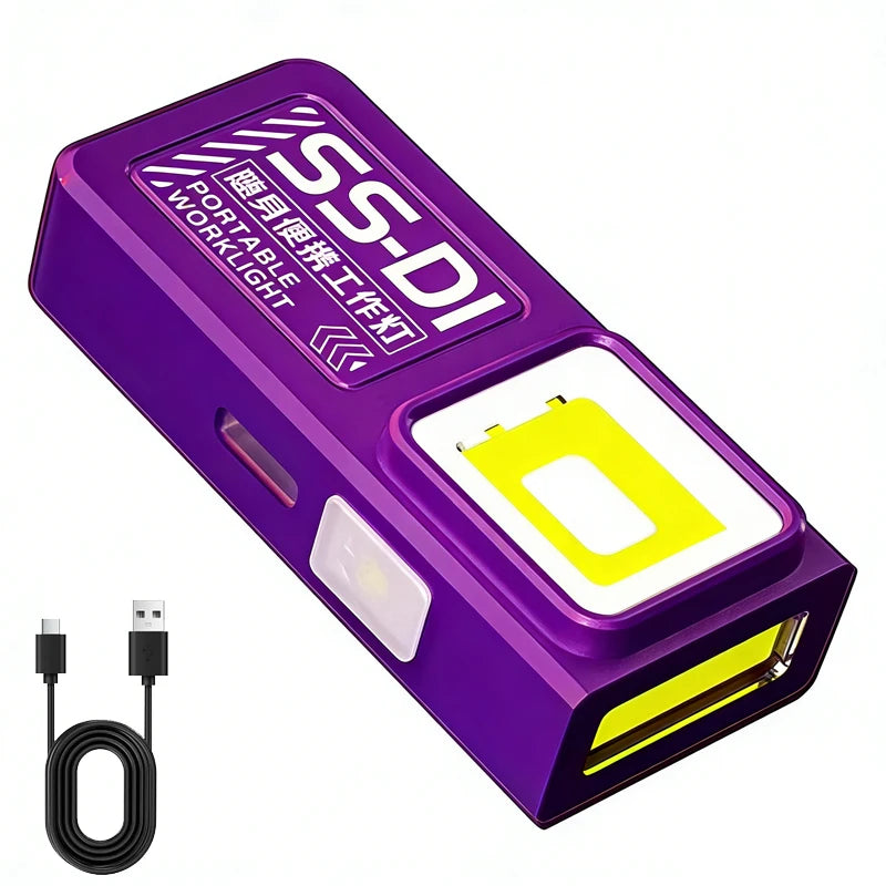 Mini COB LED Flashlight - USB-C Rechargeable Waterproof EDC Work Light