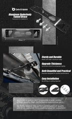MQB Tunnel Brace Chassis Stiffener VW/Audi - Product spec sheet highlighting chassis stiffener features and fitment compatibility | Wrench Haus