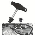 Plastic Oil Drain Plug Wrench VW Audi SEAT - Full tool with adapter and in-situ engine bay installation reference | Wrench Haus