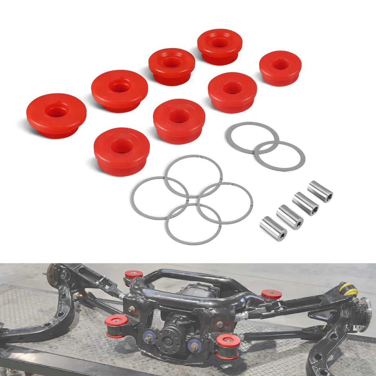 Polyurethane rear subframe bushing kit for BMW E46 | Wrench Haus