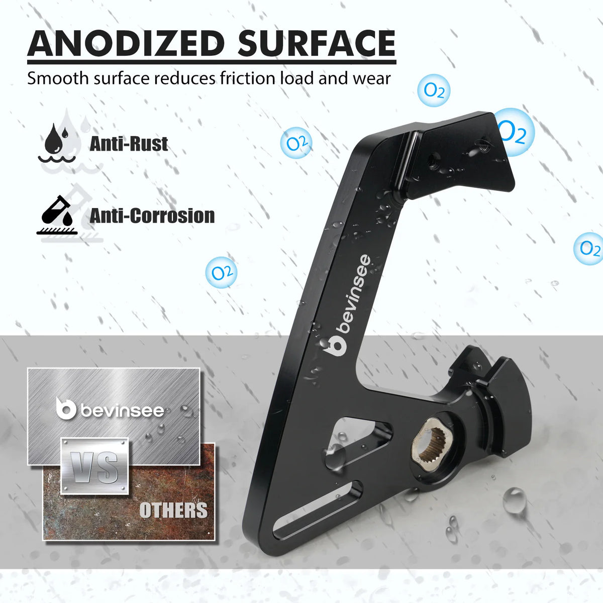Black anodized short shifter arm with anti-rust and anti-corrosion surface comparison | Wrench Haus