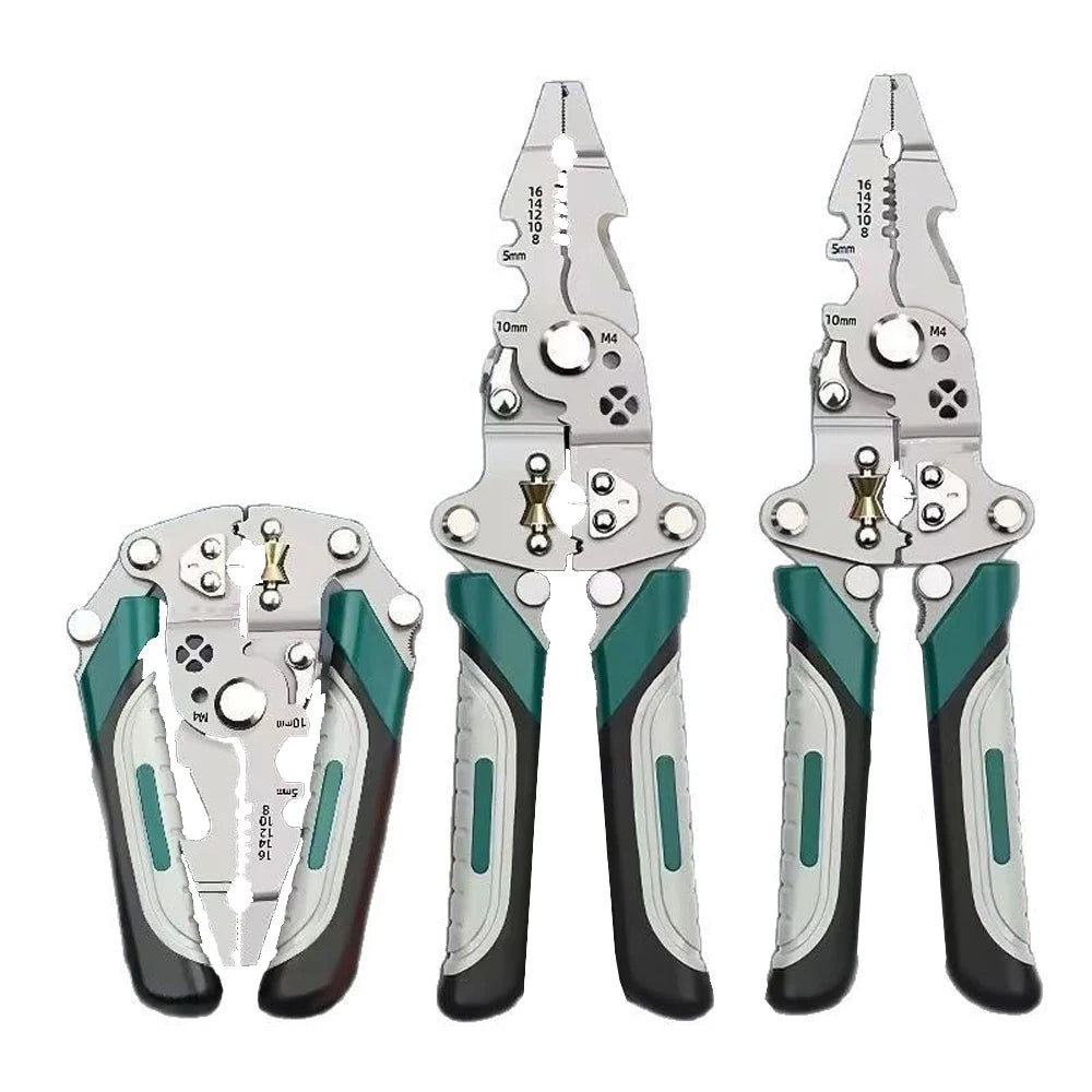 Multifunctional wire stripping pliers with cutting and crimping functions | Wrench Haus