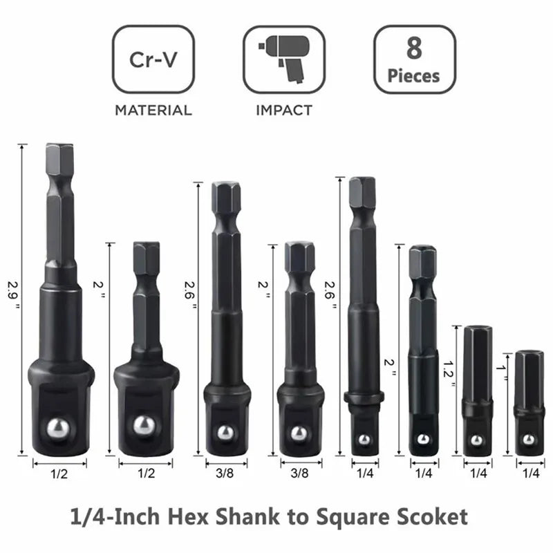 Socket Reducer Set - Drill Adapter Impact Socket Conversion Kit | Wrench Haus