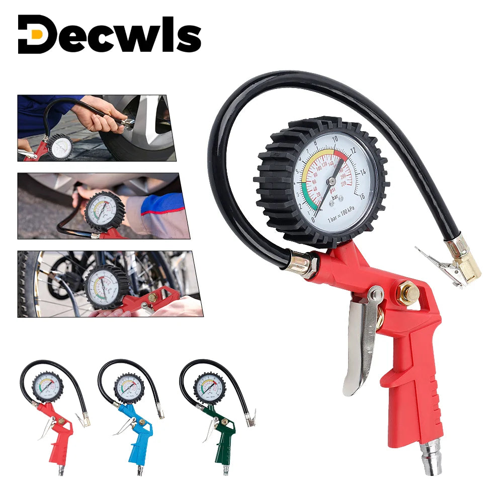 Dual-scale tire pressure gauge 0-220 PSI
