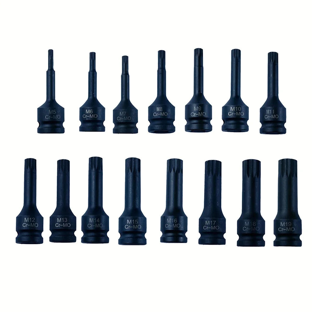 Schlagschraubernüsse-Set M5-M19 | 1/2" Antrieb 12-kant