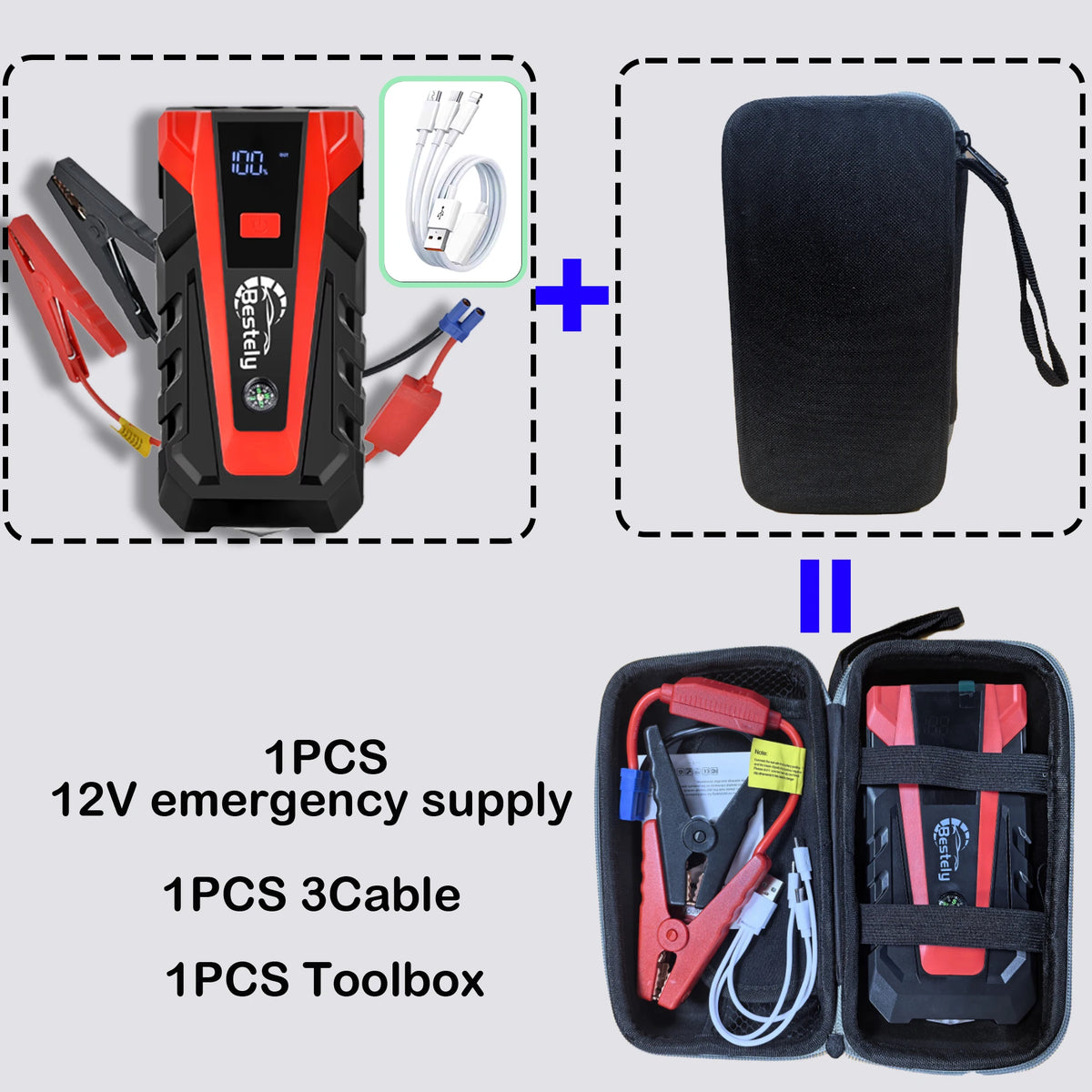 3000A Portable Car Jump Starter Power Bank — 12V Booster & Charger