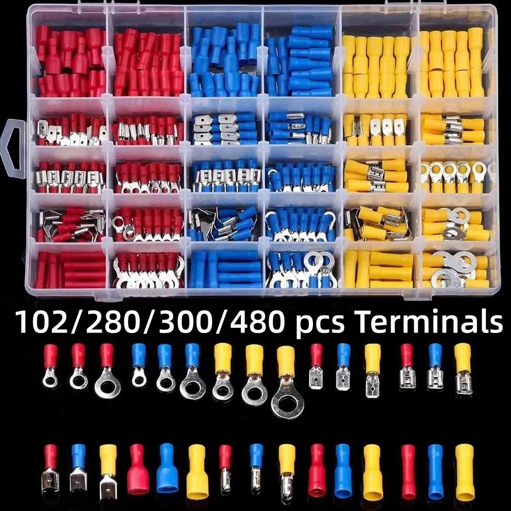 Insulated wire connector terminal kit, spade terminals